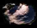Catalog#:V09898a License:$20.00, Format:1920x1080 Motion JPEG(.AVI) at 30fps, Length: approx. sec. Long-run fisheye cirrus clouds passing timelapse (oval)
